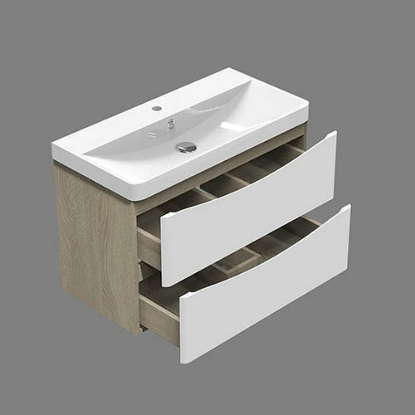 Tout neuf 👍 AICA Sanitaire meuble style scandinave avec deux tiroirs, 80 x 39,5 x 50 cm 🥰 – Image 3