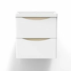 Meilleure vente 🛒 AICA Sanitaire meuble de salle de bain - style scandinave avec deux tiroirs, 49,5 x 34,5 x 50 cm 🎉