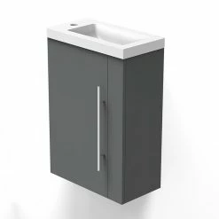 Le moins cher ✔️ AICA Sanitaire meuble-lavabo avec une porte anthrcite, 44 x 23 x 60 cm 💯