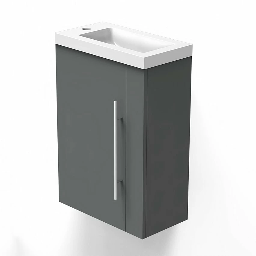 Le moins cher ✔️ AICA Sanitaire meuble-lavabo avec une porte anthrcite, 44 x 23 x 60 cm 💯 – Image 2