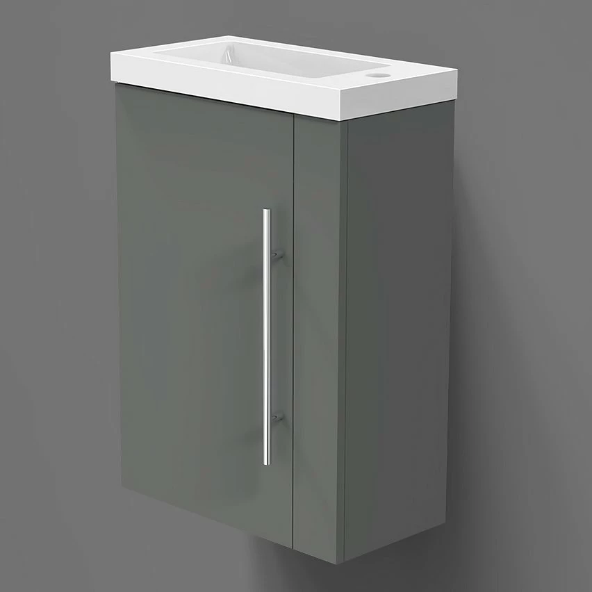 Le moins cher ✔️ AICA Sanitaire meuble-lavabo avec une porte anthrcite, 44 x 23 x 60 cm 💯 – Image 4