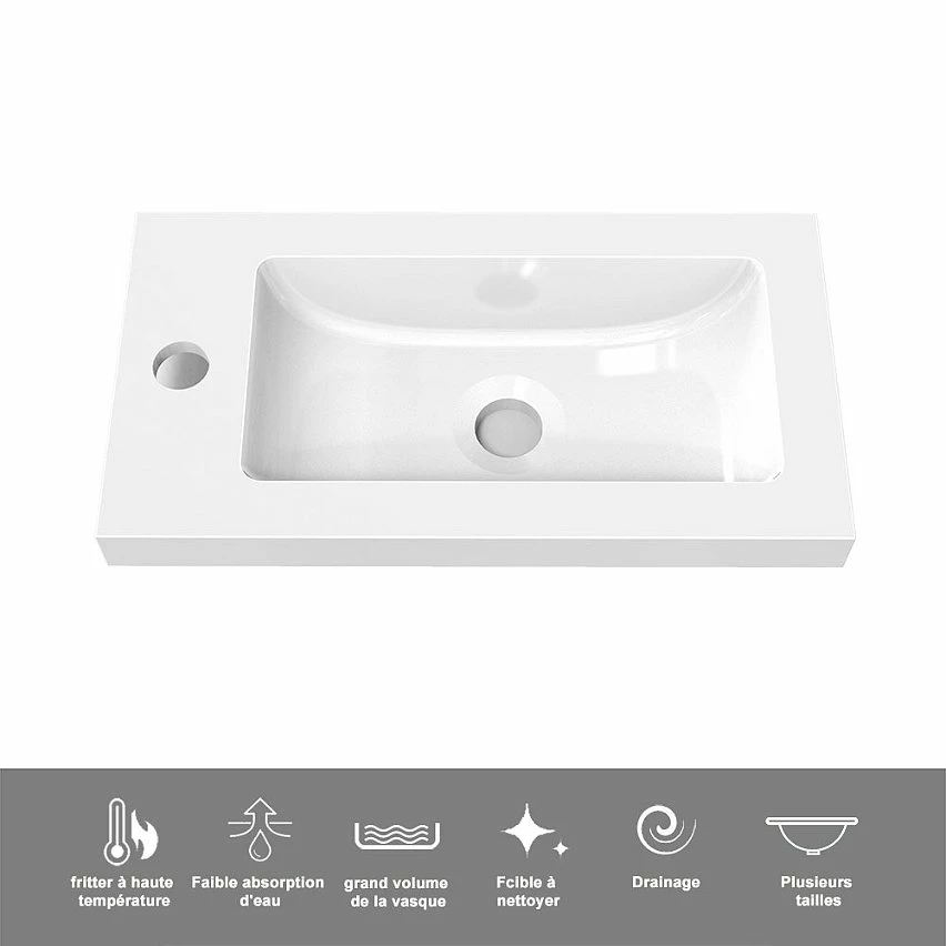 Le moins cher ✔️ AICA Sanitaire meuble-lavabo avec une porte anthrcite, 44 x 23 x 60 cm 💯 – Image 6
