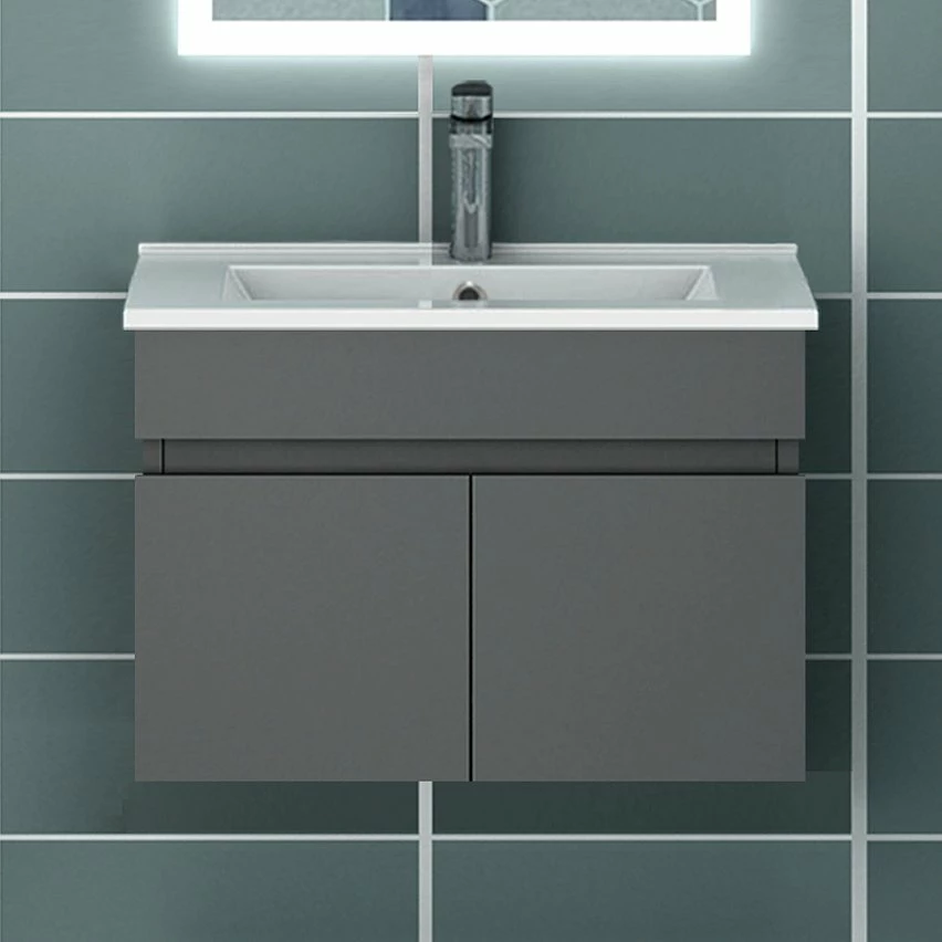 Les meilleures critiques de đ AICA Sanitaire meuble de salle de bain + 2 vasques en cĂ©ramique 4 tiroirs, mobilier couleur chĂȘne â â Image 2