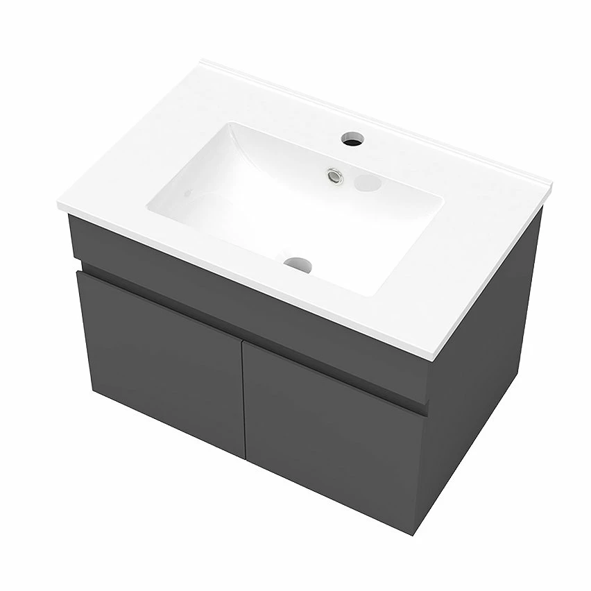 Les meilleures critiques de đ AICA Sanitaire meuble de salle de bain + 2 vasques en cĂ©ramique 4 tiroirs, mobilier couleur chĂȘne â â Image 4