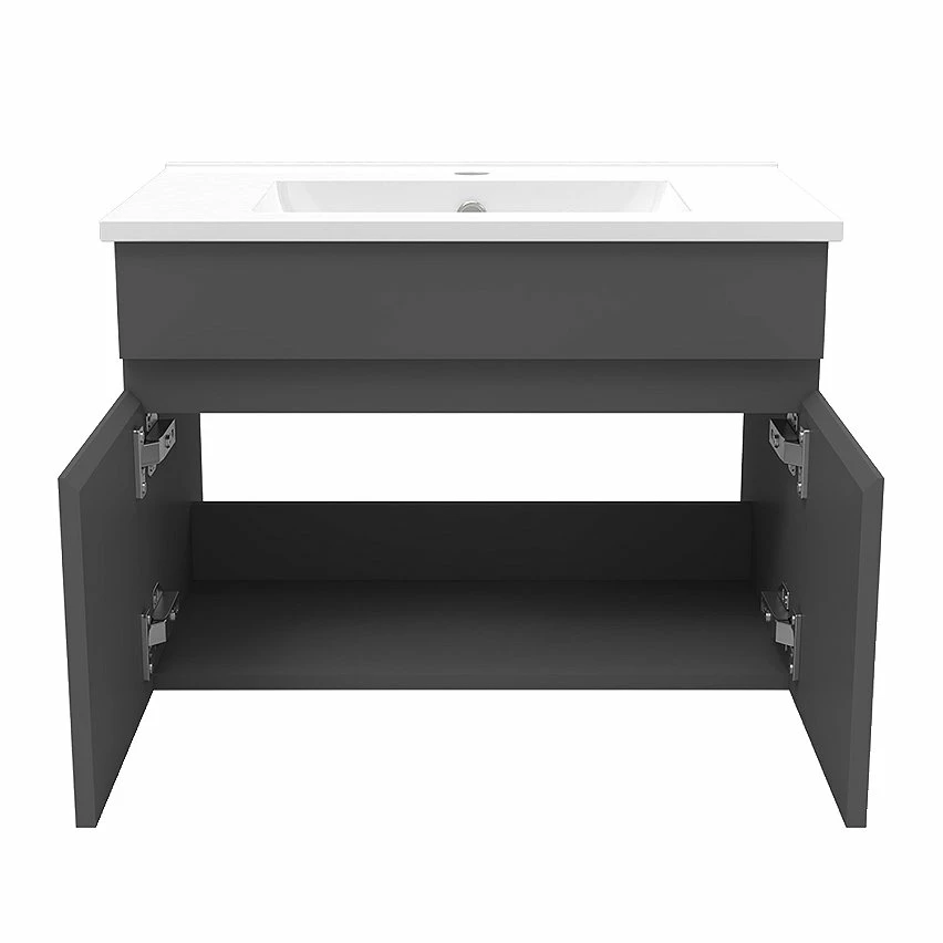 Les meilleures critiques de đ AICA Sanitaire meuble de salle de bain + 2 vasques en cĂ©ramique 4 tiroirs, mobilier couleur chĂȘne â â Image 5