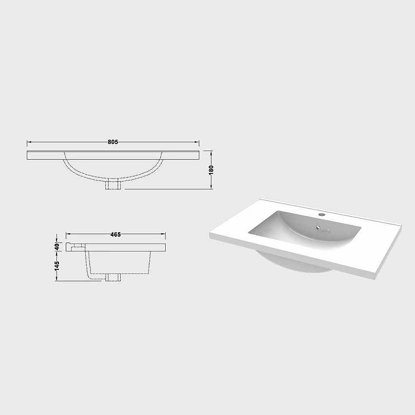 Les meilleures critiques de đ AICA Sanitaire meuble de salle de bain + 2 vasques en cĂ©ramique 4 tiroirs, mobilier couleur chĂȘne â â Image 9
