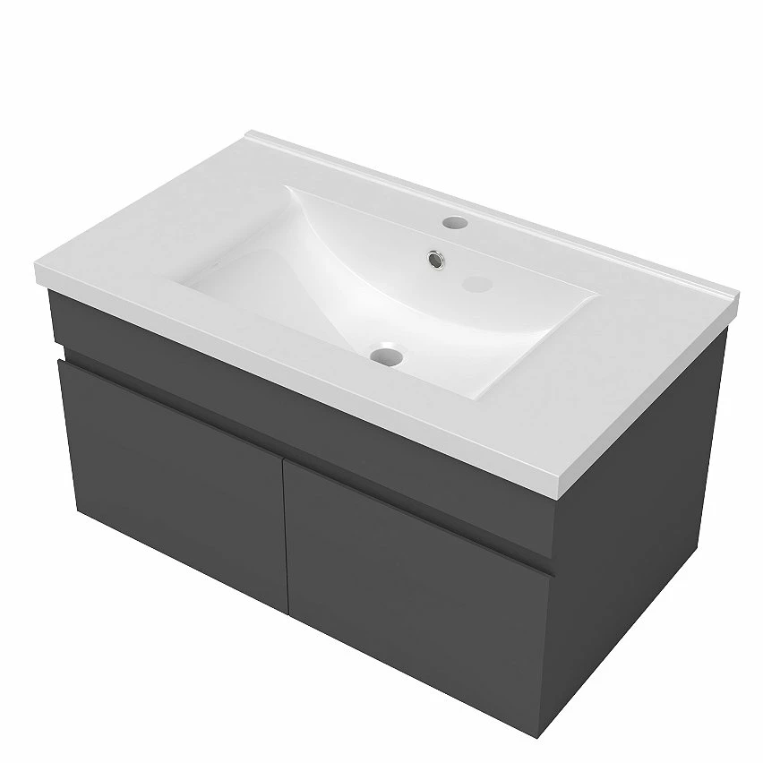 Les meilleures critiques de đ AICA Sanitaire meuble de salle de bain + 2 vasques en cĂ©ramique 4 tiroirs, mobilier couleur chĂȘne â â Image 7