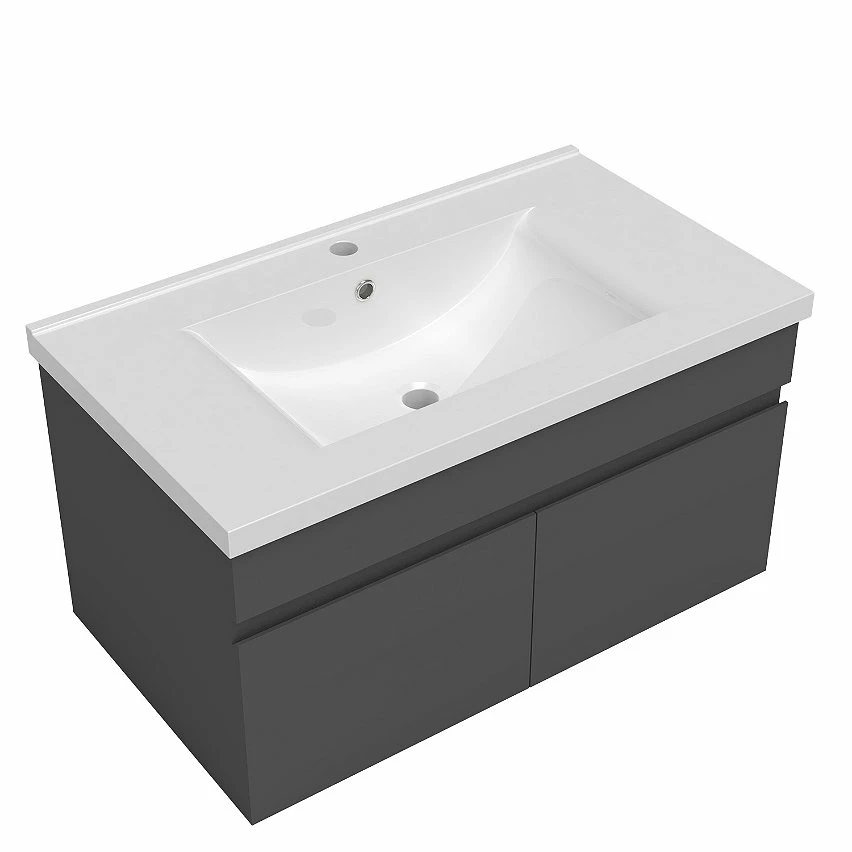 Les meilleures critiques de đ AICA Sanitaire meuble de salle de bain + 2 vasques en cĂ©ramique 4 tiroirs, mobilier couleur chĂȘne â â Image 11