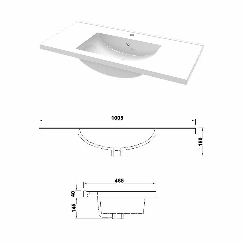 Vente flash ✔️ AICA Sanitaire meuble de salle de bain sous vasque, vasque en céramique, meuble couleur blanc mat 🥰 – Image 4
