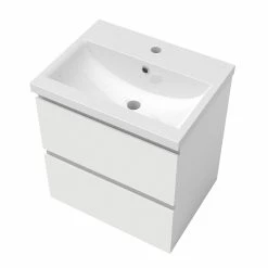 De gros 💯 AICA Sanitaire meuble couleur blanc mat de salle de bain avec deux tiroir et vasque en céramique 😉