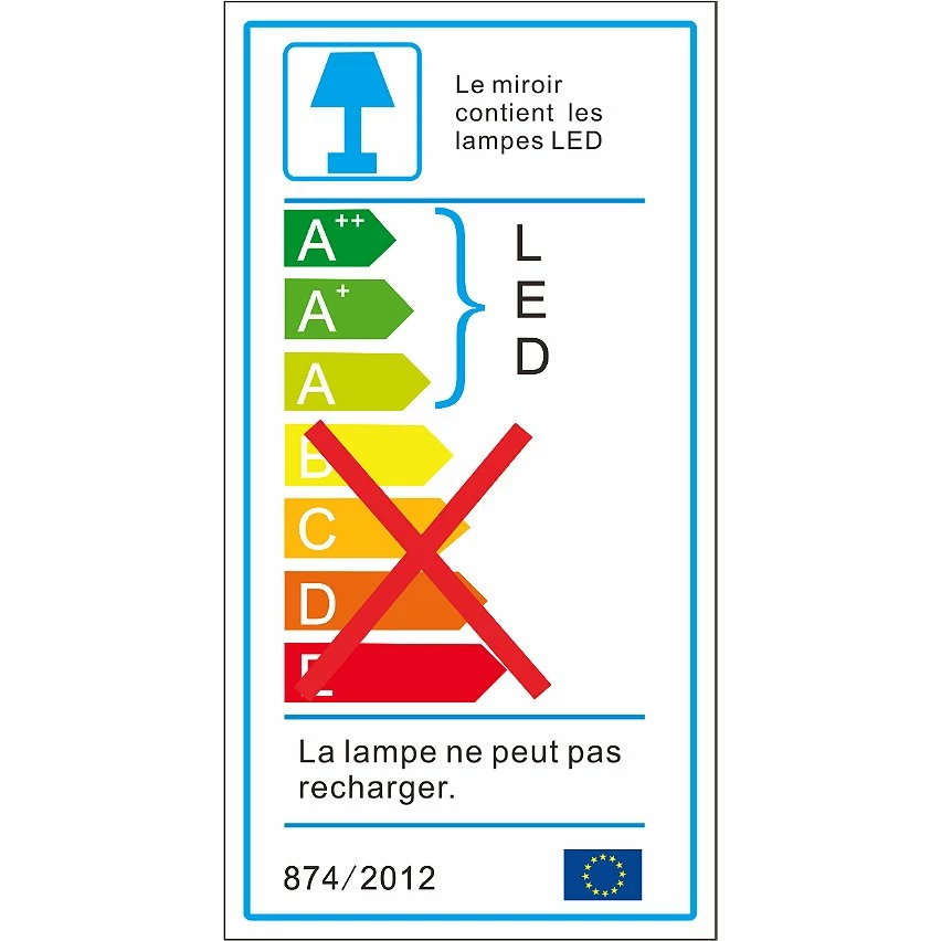 Budget 😉 AICA Sanitaire miroir salle de bain, miroir étanche très leger, miroir antibuée avec interrupteur tactile, lumière blanc 6000k 1309 ❤️ – Image 5