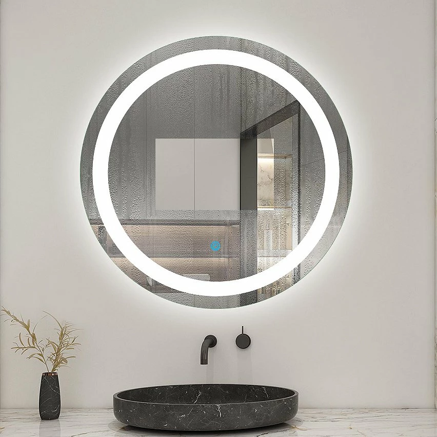 Acheter 🌟 AICA Sanitaire miroir salle de bain, miroir modern chic, miroir arrondi avec éclairage salle de bain, miroir rond antibuée, miroir étanche 🎁 – Image 2