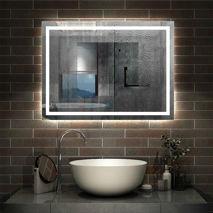 Acheter 🤩 AICA Sanitaire Miroir antibuée avec interrupteur tactile + commande unique + lumière blanche 6000k + 90 x 4 x 60 cm (L x P x H) 😀 – Image 6