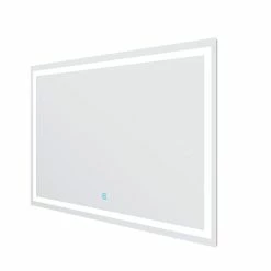 Budget 😉 AICA Sanitaire miroir salle de bain, miroir étanche très leger, miroir antibuée avec interrupteur tactile, lumière blanc 6000k 1309 ❤️