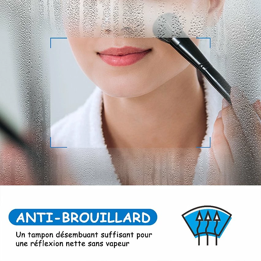 Budget 😉 AICA Sanitaire miroir salle de bain, miroir étanche très leger, miroir antibuée avec interrupteur tactile, lumière blanc 6000k 1309 ❤️ – Image 4