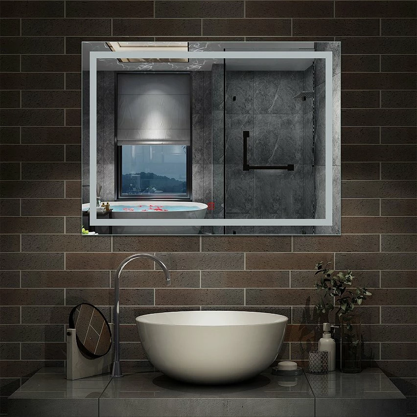 Acheter 🤩 AICA Sanitaire Miroir antibuée avec interrupteur tactile + commande unique + lumière blanche 6000k + 90 x 4 x 60 cm (L x P x H) 😀 – Image 4