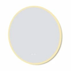 Offres 👏 AICA Sanitaire Miroir antibuée rond, Mode de variation dimmable, Lumière blanc chaud/froid 🎁