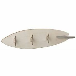 Promo 😉 Paris prix Patère Murale en Bois "Surf" 66cm Beige & Argent ⌛