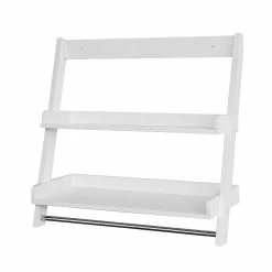 Budget 😀 SoBuy® FRG117-W Etagère murale Porte-serviettes salle de bain toilettes avec 2 tablettes ✔️