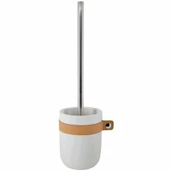 Promo ❤️ Spirella Brosse Wc avec support Polyresine LIO Blanc 🤩