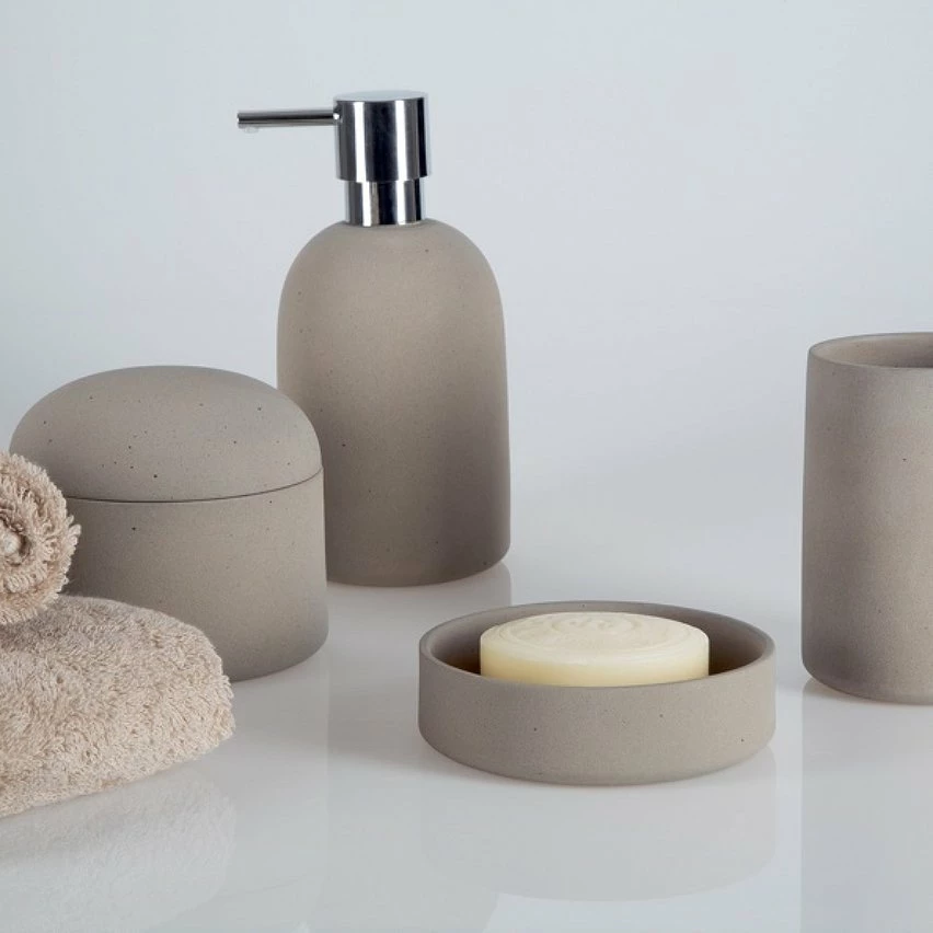 Nouveau 💯 Spirella Porte savon Céramique GEMMA Taupe 🎁 – Image 3