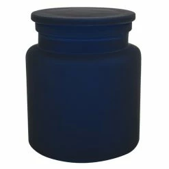 Le moins cher 😍 Spirella Boite à cotons Verre YOKO Bleu Foncé 😍