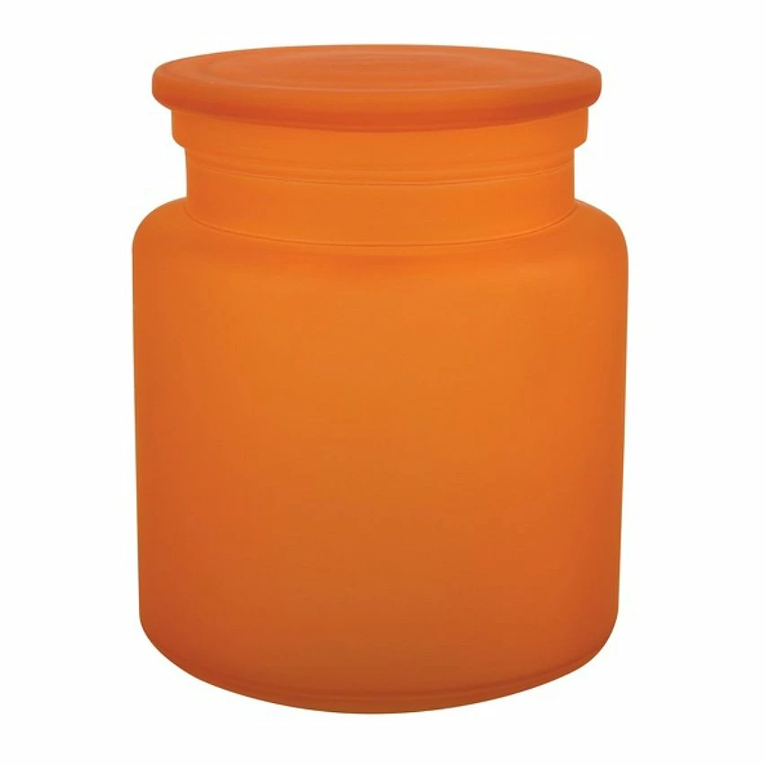 Tout neuf 🧨 Spirella Boite à cotons Verre YOKO Misty Orange 🔔