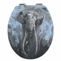 Sortie 🔔 Spirella Abattant WC MDF ELEPHANT - Charnières Inox 🌟