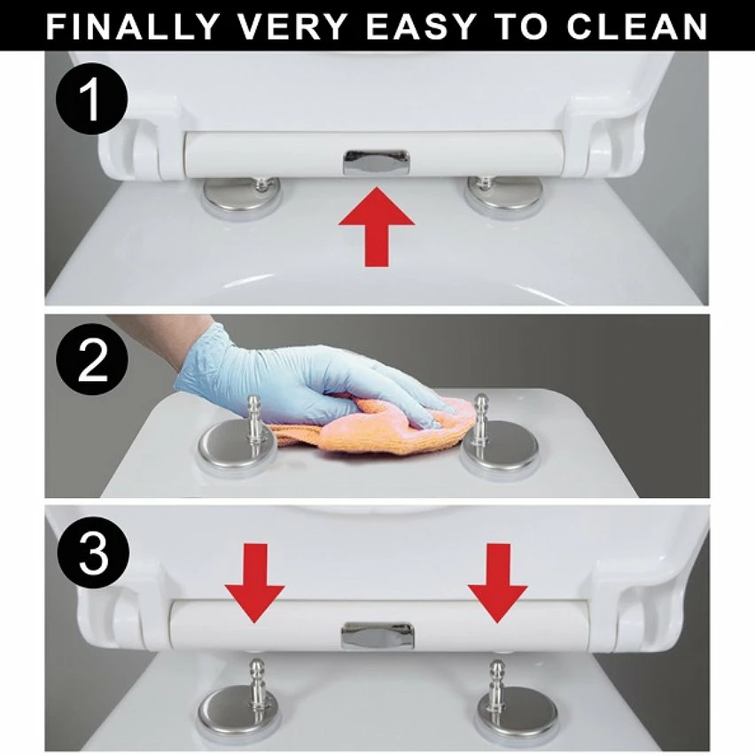 Acheter 😀 Spirella Abattant WC PP HARRY Taupe - Charnières Zinc 🎉 – Image 5