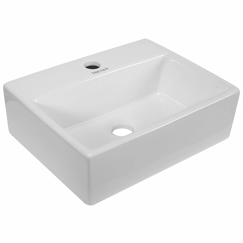 Meilleur prix ✔️ Hucoco NOMI - Ensemble de salle de bain - 4 pcs - Meuble vasque- Vasque en porcelaine - Beige 🔔 – Image 3