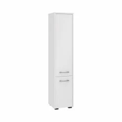 Les meilleures critiques de 🧨 Hucoco FRANK - Armoire Colonne de salle de bain contemporaine 140x30x30 cm - Meuble de rangement design moderne - 2 portes + 5 niches - Blanc 🎁