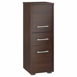 Grosses soldes ✨ Hucoco ASTORIA - Armoire Colonne de salle de bain contemporaine 85x30x30 cm - Meuble de rangement design moderne - Tiroir 2 portes - Wenge 😍