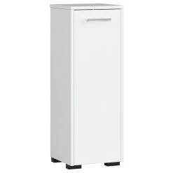 Nouveau 💯 Hucoco MAREIKI - Armoire Colonne de salle de bain 82x30x30cm - Armoire toilette - Meuble salle de bain - 1 porte - Blanc ✨