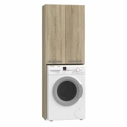 Top 10 😉 Hucoco COMO - Meuble pour machine à laver style moderne - 183x64x30 - 2 portes+4 étagères - Sonoma 🛒