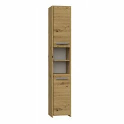 Le moins cher 🎉 Hucoco PISA - Armoire de salle de bains - 170x30x30 cm - Meuble de rangement salle de bains toilette - Meuble colonne - Aspect bois - Chêne ✔️