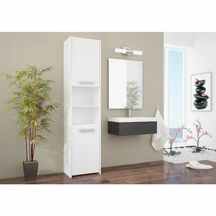 Les meilleures critiques de ✨ Hucoco BIBURY - Colonne salle de bain contemporaine 40x30x170 - Rangement salle de bain - Armoire Toilette - Blanc ⭐ – Image 2