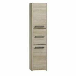Bon marché ⭐ Hucoco VERONA - Armoire de salle de bains - 170x40x30 cm - Meuble colonne de rangement salle de bains toilette - Aspect bois - sonoma 😀