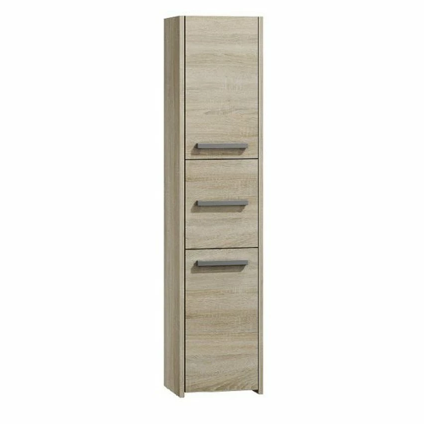 Bon marché ⭐ Hucoco VERONA - Armoire de salle de bains - 170x40x30 cm - Meuble colonne de rangement salle de bains toilette - Aspect bois - sonoma 😀