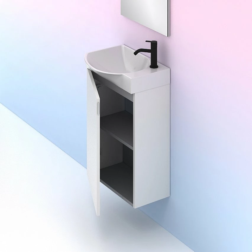 Meilleure vente 🛒 Amizuva Set MIKA Mika H.68 x L.45 x P.35, effet blanc brillant ✔️ – Image 6