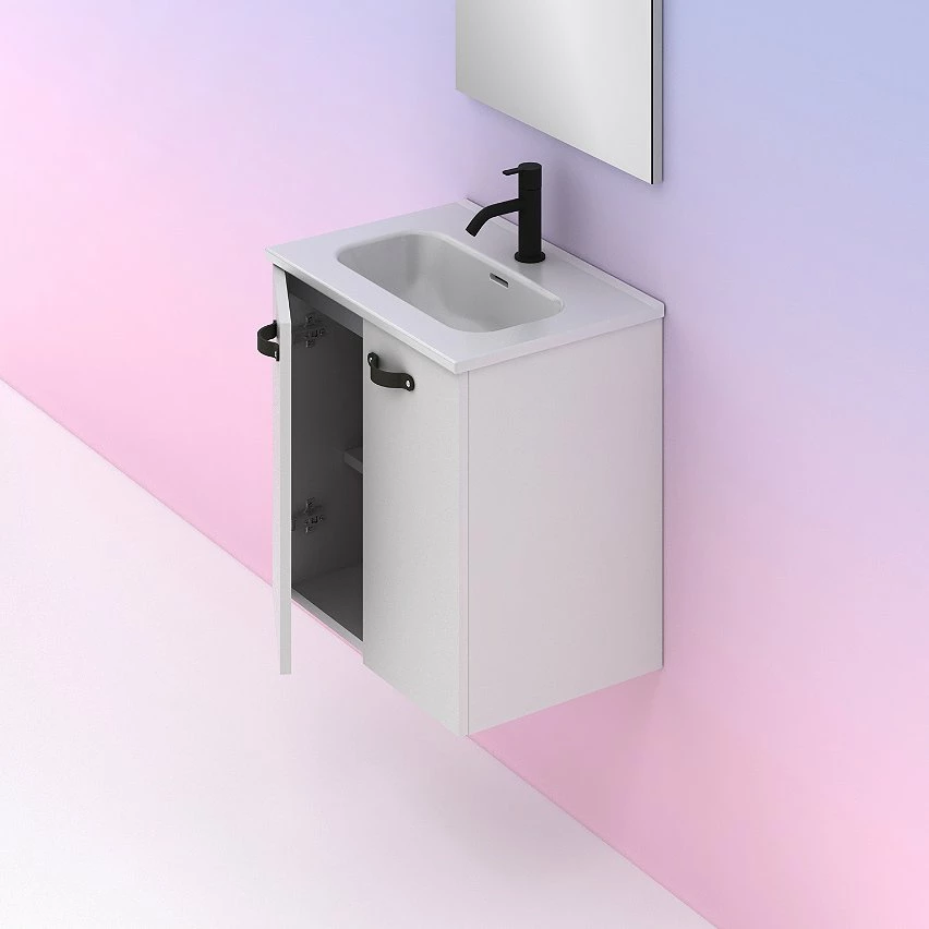 Sortie 😍 Amizuva Set ANEKO H.50 x L.50 x P.35, effet blanc brillant 🛒 – Image 5