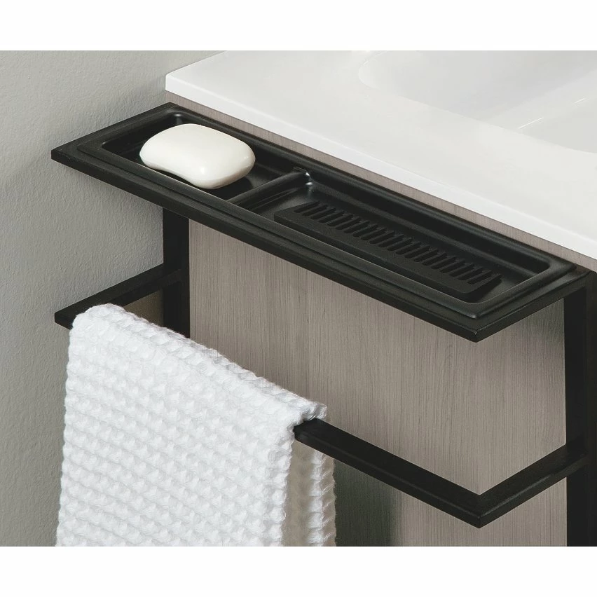 Le moins cher 🔔 Amizuva Ensemble de meuble, vasque et miroir KEIKO avec deux tiroirs H.56,5 x L.100 x P.46 , effet blanc brillant 😀 – Image 4