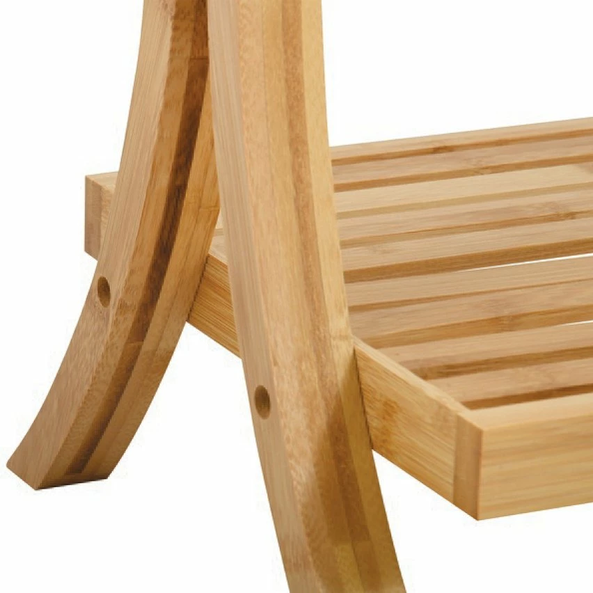 Sortie 👏 MSV Porte Serviettes Bambou & MDF Blanc 👏 – Image 3