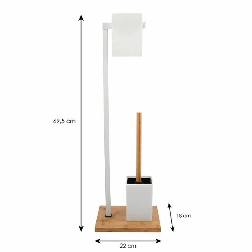 Bon marché ⭐ MSV Combiné Wc Bambou & Acier Blanc 🛒 – Image 4