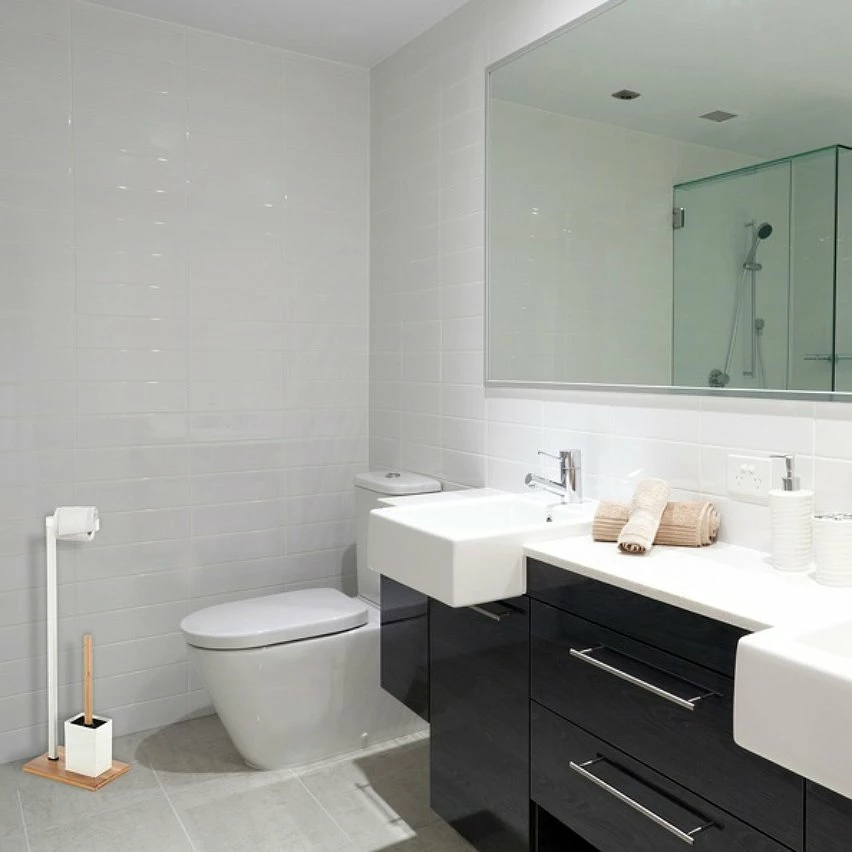 Bon marché ⭐ MSV Combiné Wc Bambou & Acier Blanc 🛒 – Image 5