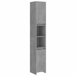 Remise 🛒 vidaXL Armoire de salle de bain Gris béton 30x30x183,5 cm Aggloméré 🎉